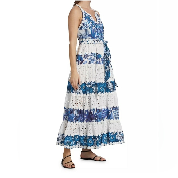 Farm Rio Floral Eyelet Maxi Dress - Picture 1 of 13